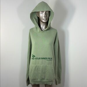 The Moments Podcast Merch Peace Hoodie Green Hooded Sweatshirt with Front Pocket